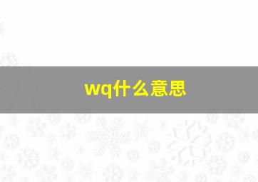 wq什么意思