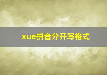 xue拼音分开写格式