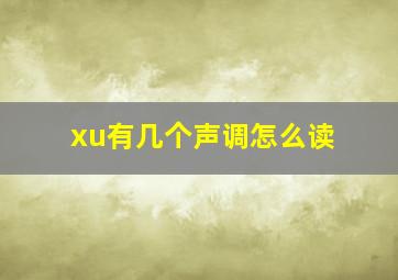 xu有几个声调怎么读