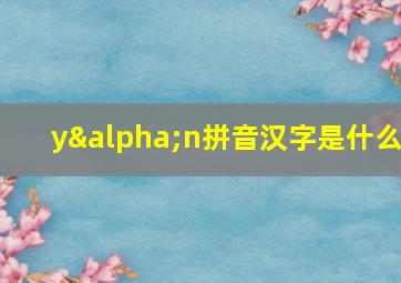 yαn拼音汉字是什么