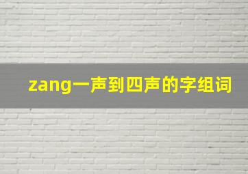 zang一声到四声的字组词