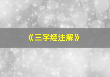 《三字经注解》