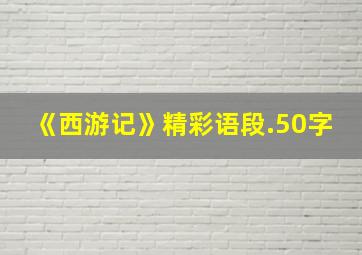 《西游记》精彩语段.50字