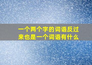 一个两个字的词语反过来也是一个词语有什么