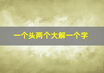 一个头两个大解一个字