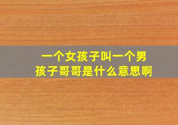 一个女孩子叫一个男孩子哥哥是什么意思啊