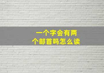 一个字会有两个部首吗怎么读