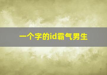 一个字的id霸气男生