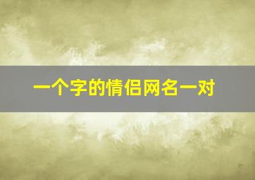 一个字的情侣网名一对