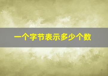 一个字节表示多少个数