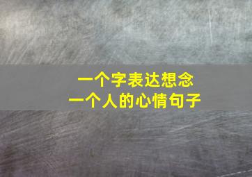 一个字表达想念一个人的心情句子