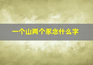 一个山两个豕念什么字