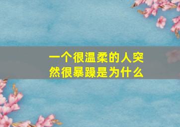 一个很温柔的人突然很暴躁是为什么