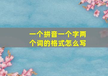 一个拼音一个字两个词的格式怎么写