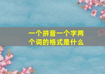 一个拼音一个字两个词的格式是什么