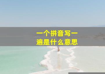 一个拼音写一遍是什么意思