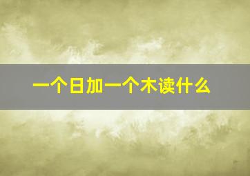 一个日加一个木读什么