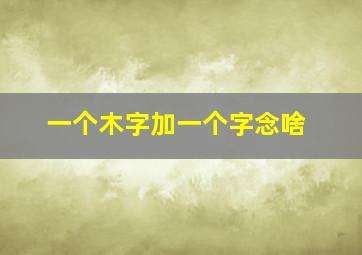 一个木字加一个字念啥