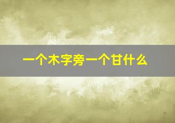 一个木字旁一个甘什么