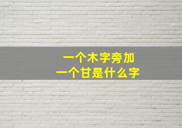 一个木字旁加一个甘是什么字