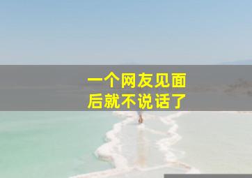 一个网友见面后就不说话了