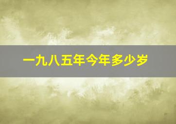 一九八五年今年多少岁