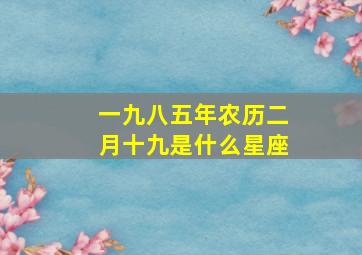 一九八五年农历二月十九是什么星座