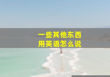 一些其他东西用英语怎么说