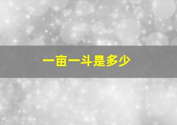 一亩一斗是多少