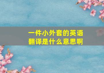 一件小外套的英语翻译是什么意思啊