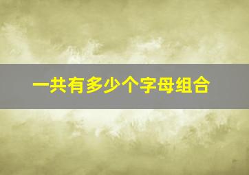 一共有多少个字母组合