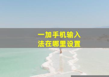 一加手机输入法在哪里设置