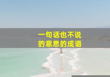 一句话也不说的意思的成语