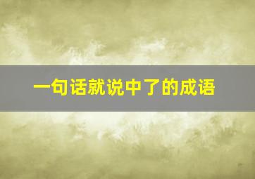 一句话就说中了的成语