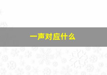 一声对应什么