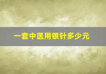 一套中医用银针多少元