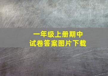 一年级上册期中试卷答案图片下载