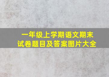 一年级上学期语文期末试卷题目及答案图片大全