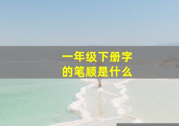 一年级下册字的笔顺是什么