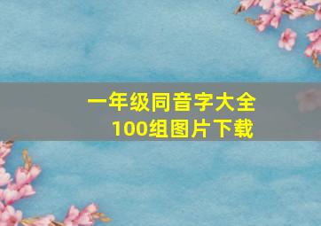 一年级同音字大全100组图片下载