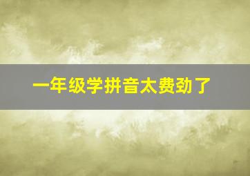 一年级学拼音太费劲了