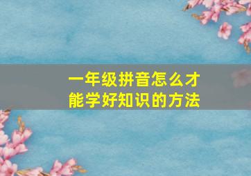 一年级拼音怎么才能学好知识的方法