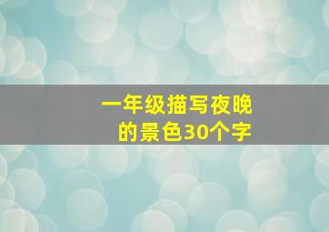 一年级描写夜晚的景色30个字