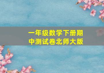 一年级数学下册期中测试卷北师大版