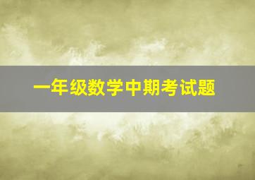 一年级数学中期考试题