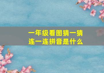 一年级看图猜一猜连一连拼音是什么