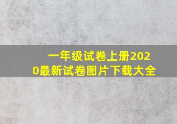 一年级试卷上册2020最新试卷图片下载大全