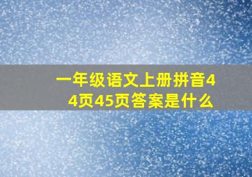 一年级语文上册拼音44页45页答案是什么