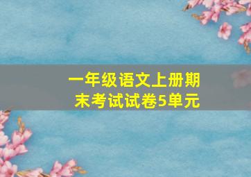 一年级语文上册期末考试试卷5单元