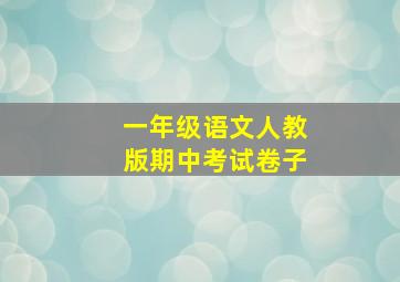 一年级语文人教版期中考试卷子